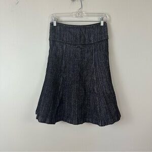 iris setlakwe | Black and Gray Wool Blend Fit and Flare Skirt Size 6 Women's